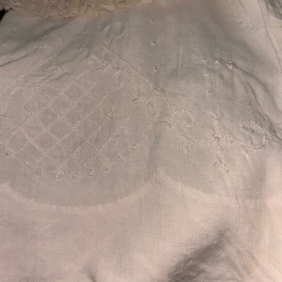 Victorian Girls Dress & Bib Handmade With Delicate Lace Trim & Embroidery - Picture 8 of 9